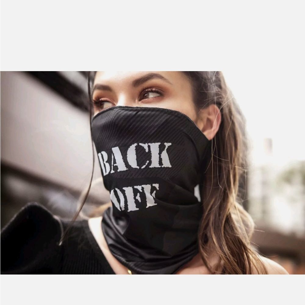 Face/ Neck Bandana - Back Off - Black Print